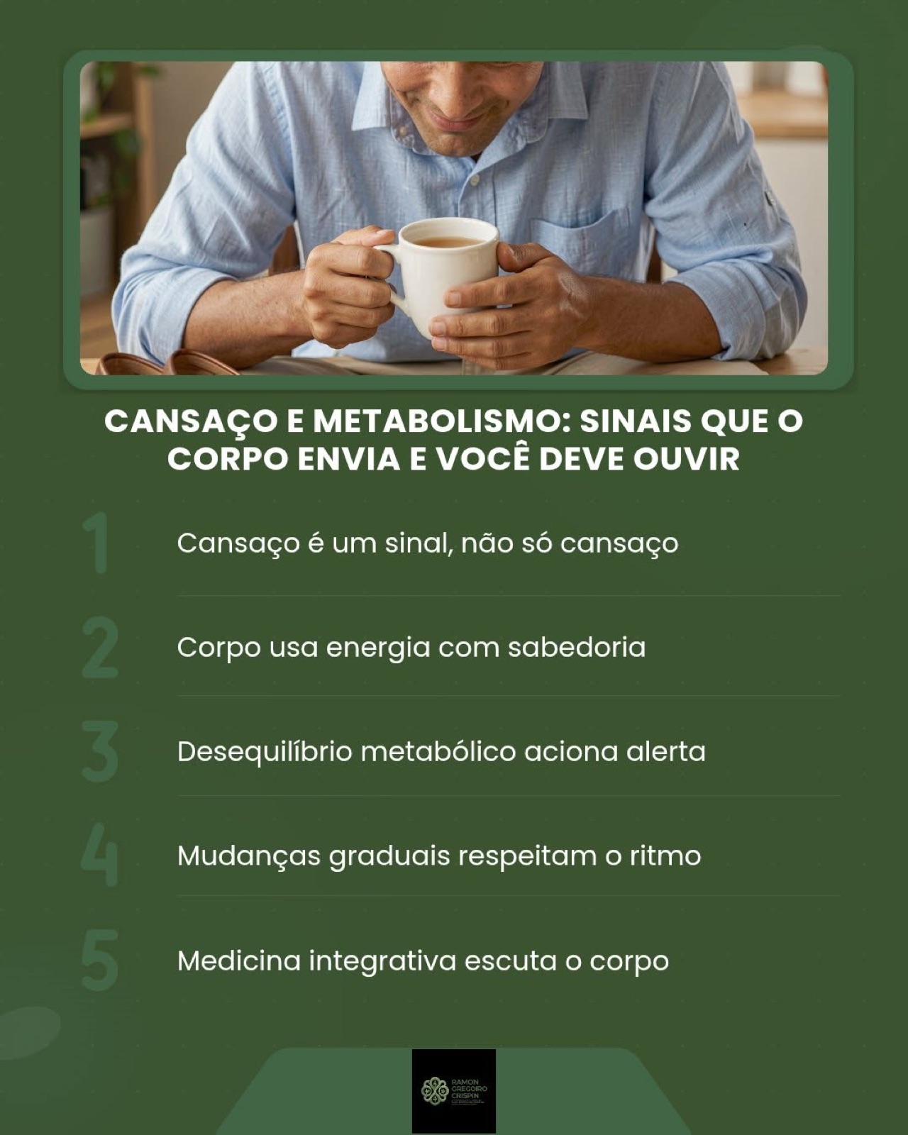 Post sobre cansaço e metabolismo